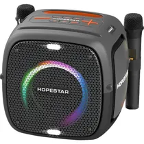 Speaker Hopestar Party One HS-1324 80W Karaoke 2 Microfono Negro