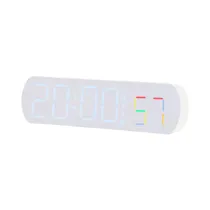 Reloj Digital de Mesa Satellite AC-T6882 LED Blanco - Celeste