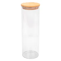 Pote de Vidrio Tampa de Bambu 8,5X25CM