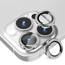 Pelicula Protetora de Vidro para Camera 4LIFE para iPhone 14 Pro / 14 Pro Max / Anéis de Metal / Anti-Riscos - Um Conjunto (3 Peças) - Silver