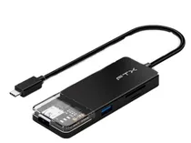 Hub 6 En 1 USB-C - HDMI/ USB-A/ USB-C/ SD FTX-HUBT4-PB 4K/ 30HZ/ 100W/ 5GBPS