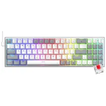 Teclado Gamer Mecanico Redragon K628WG-RGB Pollux USB / RGB / Red / Ingles - Branco / Cinza