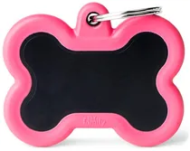 Medalha de Identificação Myfamily Hushtag Osso HTA01PINKMP - Rosa/Preto