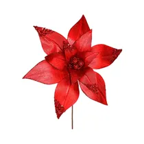 Flor Navideña Santini 140-4101076 35 X 38 CM Rojo