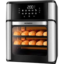 Fritadeira Air Fryer + Forno Mondial AFO-12L-Bi Oven 2200 W 220V - Preto/Prata