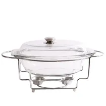 Rechaud 2,5 Litros Em Aço Inox e Vidro,