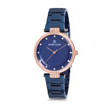 Relogio Analogico Feminino Daniel Klein Premium DK12198-5 - Azul e Rosa Ouro