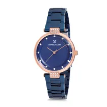 Relógio Analógico Feminino Daniel Klein Premium DK12198-5 - Azul e Rosa Ouro