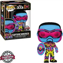 Funko Pop Marvel Black Light The Falcon Captain America *Ex* 987