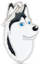 Medalha de Identificacao Myfamily Friends Cao Husky Siberiano Preto/Branco MF13WHITEBLACK