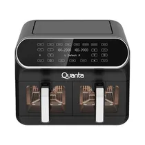 Fritadeira Dual Airfry Quanta QTAFS80 4+4L/2400W/220V 60HZ - Preta (Caixa Feia)