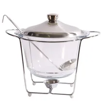 Rechaud 4LITROS Em Aço Inox e Vidro,