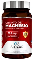 Allways Health Citrato de Magnesio 200MG (60 Capsulas)