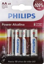 Pilha Philips AA Alcalina LR6P4B/77 (4 Unidades)