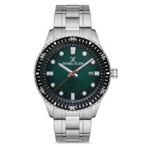 Relogio Analogico Masculino Daniel Klein DK.1.12682-2 Premium Gents / Pulseira de Aco Inoxidavel - Prata/Preto/Verde