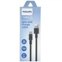 Cabo Philips DLC3001UB/70 USB-A A Micro 1 Metro - Black  Cabo Philip...