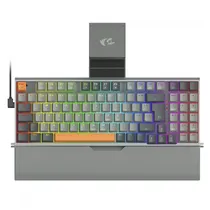 Teclado Gamer Redragon K648GG RGB Olaf Inglês - Cinza