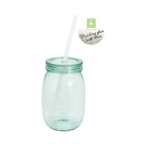 Vaso Plástico Con Pajita KPM 045776 75ML Verde