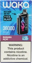 Vape Descartável Waka Blast Banana Açai + Ice Blast 36000 Puffs