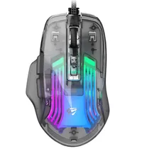 Mouse Gamer Havit MS1011SE Gamenote USB / RGB - Preto / Transparente  Mouse Gamer...