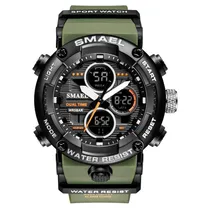 Relògio Masculino Analogico Smael 8038 Ag Army Green