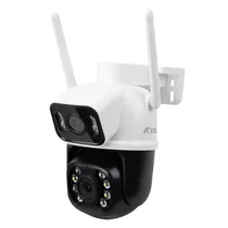 Câmera de Segurança IP Keen A28 - 4.0MM/12MM - 3MP+3MP - Duas Câmeras - Branco e Preto