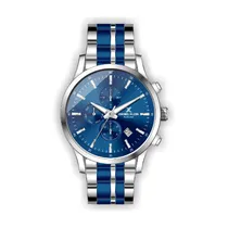 Relógio Analógico Masculino Daniel Klein Exclusive DK.1.12366-3 - Prata e Azul