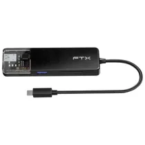 Hub USB-C FTX CT-HUBT4-PB 6 Portas / HDMI / 2 USB / SD / TF / USB-C Femea - Preto