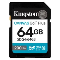 Cartão de Memória SD Kingston Canvas Go! Plus 64GB 200MBS - SDG4/64GB