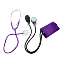 Medidor de Pressao Analogico More Fitness MF-213 com Estetoscopio - Roxo