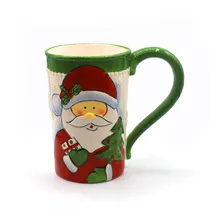 Caneca Porcelana Natalina Papai Noel Verde 16.5X10X10.5CM