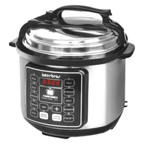 Panela de Pressão Elétrica Interbras P10PY / 1000W / 6 Litros / 220V ~ 50HZ - Prata/ Preto  Panela de P...