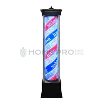 Barber Pole Negro Giratório Iluminado de 190CM 220V