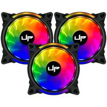 Kit com 3 Cooler Fan de Gabinete Up Gamer Elite, Argb 5V, 120MM, C/Controle, Black