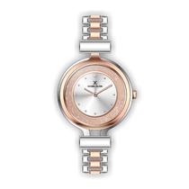 Relogio Analogico Feminino Daniel Klein Premium DK.1.12312-4 - Prata e Rosa Ouro