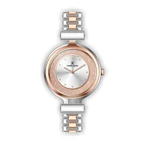 Relógio Analógico Feminino Daniel Klein Premium DK.1.12312-4 - Prata e Rosa Ouro