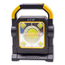 Lanterna LED Luo LU-195 Work Light / 3 Modos de Iluminação / Recarregavel USB / Solar - Preto/ Amarelo