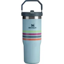 Garrafa Térmica Stanley Tumbler Flip com Bico e Alça - Seafoam Stripe 887ML