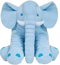 Almofada de Pelúcia Elefante Gigante Buba 7563 Azul (60CM de Altura)