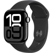 Apple Watch S10 Caixa de Alumínio Em Jet Preto e Pulseira Esportiva Na Cor Preto 46 MM M/L MWWQ3LW/A