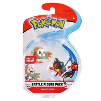 Jazwares Pokemon Battle Figure 3" Rowlet Litten 50022