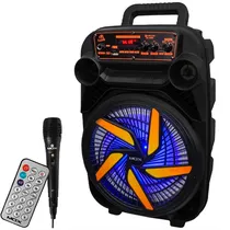 Caixa de Som / Speaker Mox MO-S805T / 8" / 20W / Microfone / Bluetooth / USB / FM / Aux - Preto