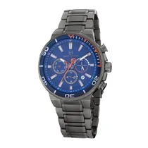 Relógio Analógico Masculino Sergio Tacchini ST.1.10035-3 com Pulseira de Aço Inoxidável - Preto e Azul