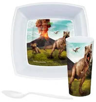 Kit Lanche Label de Plástico Quadrado Kozi Plast Dinossauro 8604D - (3PCS)