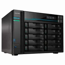 Servidor Nas Storage Asustor AS6510T LOCKERSTOR10 Intel Atom C3538 de 2.1GHZ / 8GB de Ram / 10 Baias / USB 3.2 / Lan - Preto