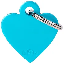 Medalha de Identificação Myfamily Coração Pequeno MFB70 - Azul Céu