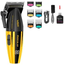 Maquina de Cortar Cabelo VGR Voyager V-285 / 9000RPM / Recarregavel - Preto/Amarelo