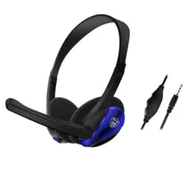 Fone de Ouvido Gamer Headset Gaming com Fio GM-006 com Microfone 3.5MM - Preto/Azul