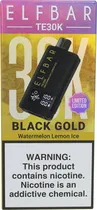 Vape Descartável Elf Bar TE30K Black Gold Limited Edition Watermelon Lemon Ice 30000 Puffs