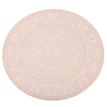 Individual de Mesa Redondo de Tela Marrom com Branco Mandala